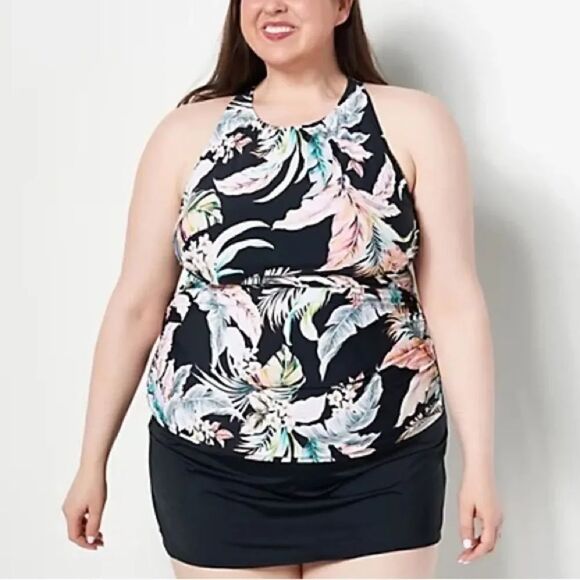 Jantzen Other - Jantzen High Neck Tankini with Skirted Bottom